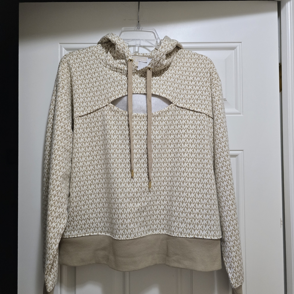 Michael Kors Beige Patterned Hoodie